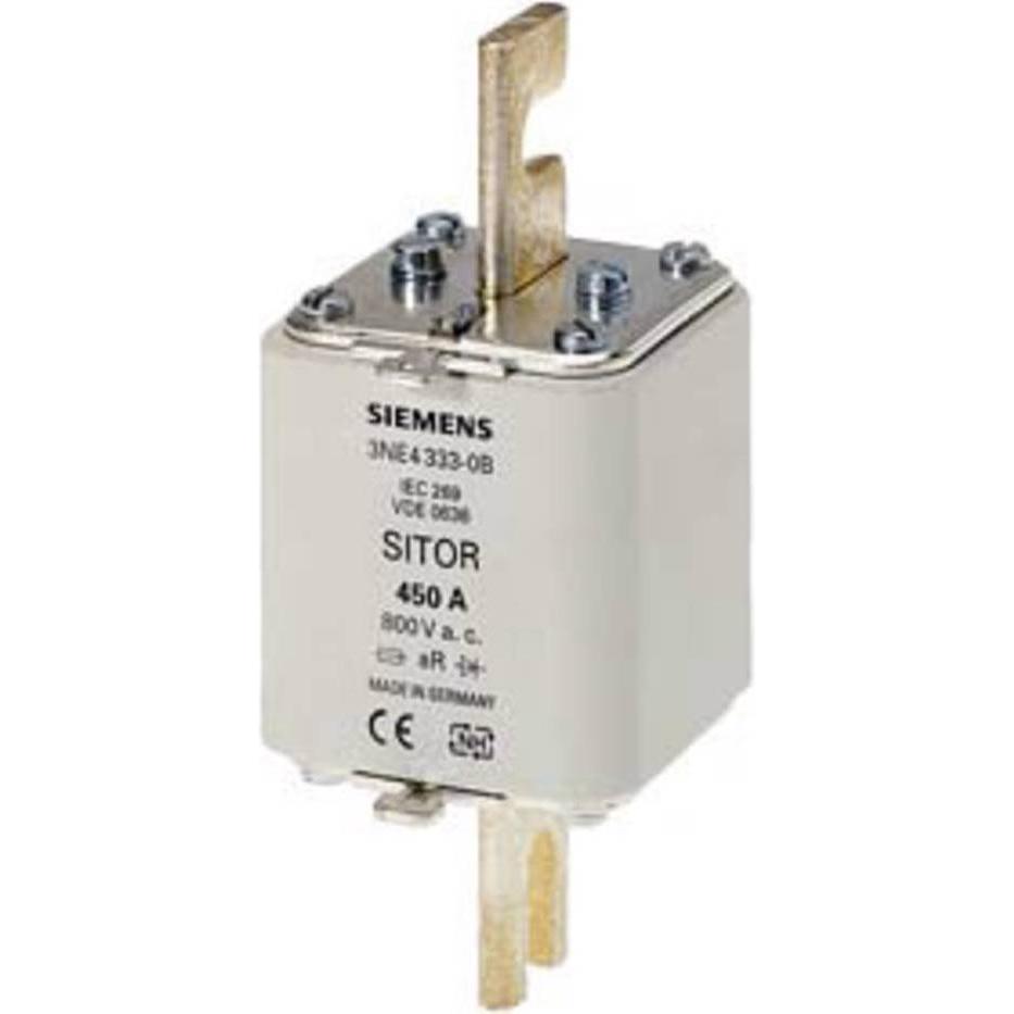 3x Siemens, Sicherung, SITORSicherungseinsatz geschlitzten Messerkontakten NH2 A (NH-DIN Sicherung, 450 A, Superträge)