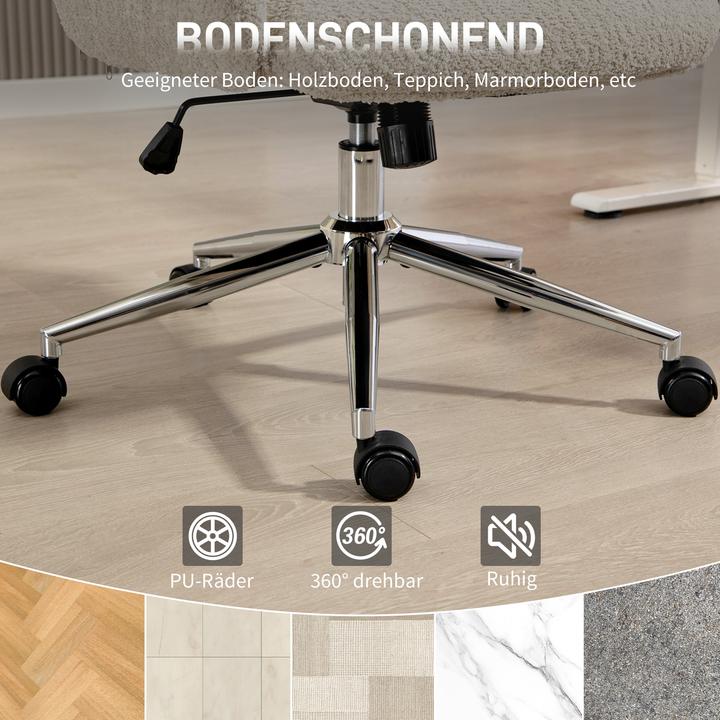 Immagine prodotto Homcom Schreibtischstuhl Polyester, Stahl Hellgrau (47.50 - 55.50 cm)