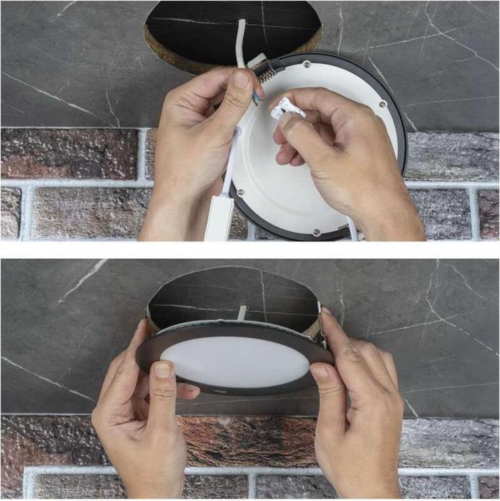 Produktbild Emos LED-Einbauleuchte NEXXO, rund, schwarz, 18W, mit Change CCT (1600 lm)