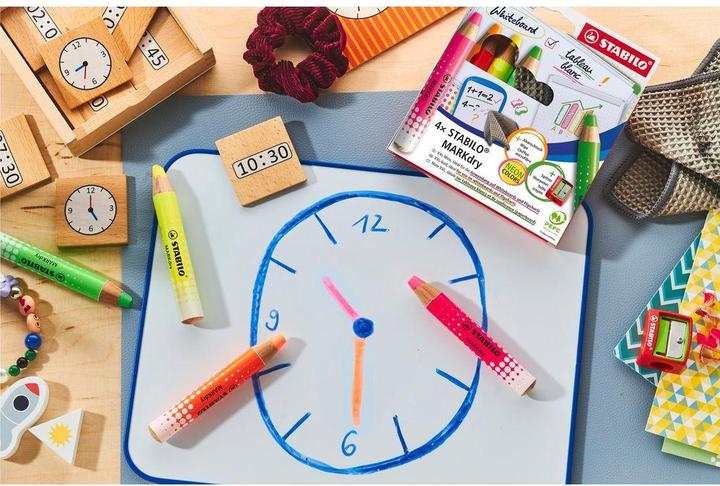 Produktbild STABILO Markdry Neon Whiteboardmarker (4x)