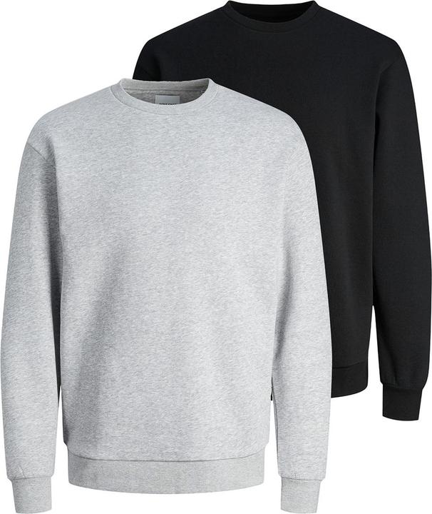 Produktbild Jack & Jones - Bradley - Sweatshirt - 2er Pack (M Schwarz / hellgrau) (M)