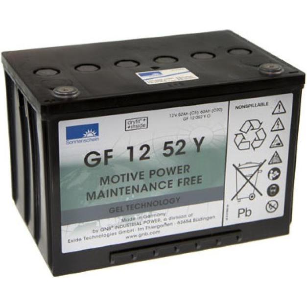 Exide, Versorgungsbatterie, Dryfit GF 12 052 Y O Blei Akku mit M6 Schraubanschluss 12V, 52700mAh (12 V, 52.70 Ah)