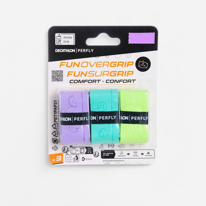 Perfly Badminton Fun Overgrip X 3 Purple Mint Green