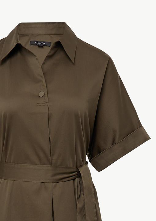 Image du produit Comma Kleid Midi-Hemdblusenkleid aus Baumwollsatin (40)