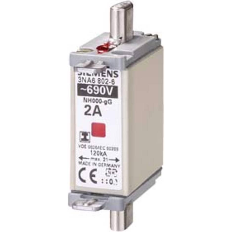 3x Siemens, Sicherung, NHSicherungseinsatz NH000 A gG Un AC Un DC (Diazed-Sicherung, 4 A)