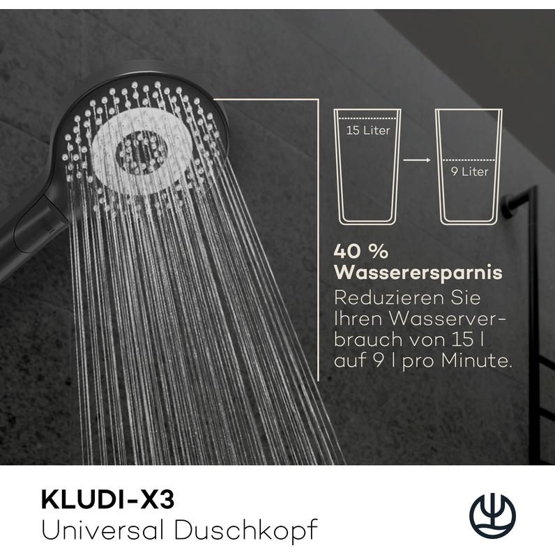 Thumbnail - Kludi, Duschbrause, X3 Duschkopf (3 Strahlarten, 15 l/min)