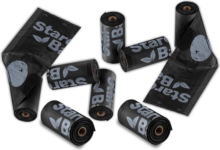 Actual product image Starch Bag STARCHBAG BIO compostable poo bags black - 8x15 pieces (Cat, Dog)