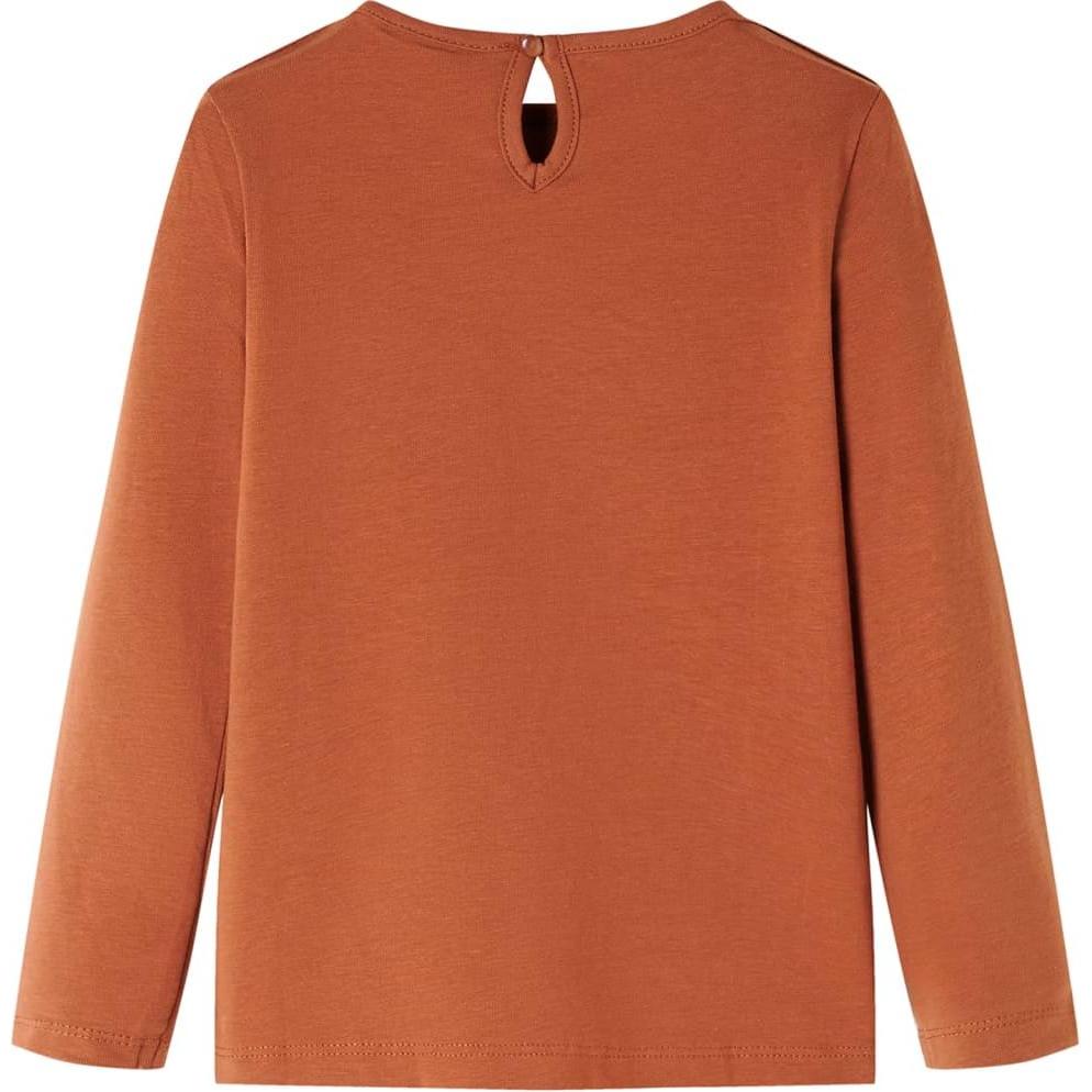 Thumbnail - VidaXL, Jungen, Shirt, Kinder-Langarmshirt Cognac 128,Material: 95 % Baumwolle. 5, Braun, (128)