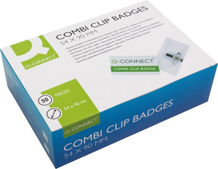 Actual product image Q-Connect Name badges with combination clip