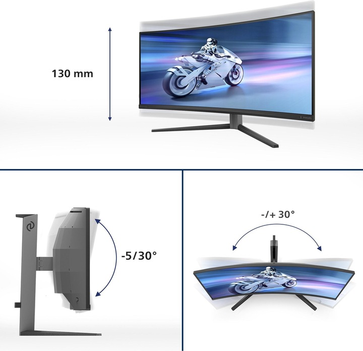 Produktbild Philips 34M2C6500/00 QD-OLED Curved Monitor, 0.03ms, HDR400, höhenverst., 2x HDMI, Port, USB-C (3440 x 1440 Pixel, 34")