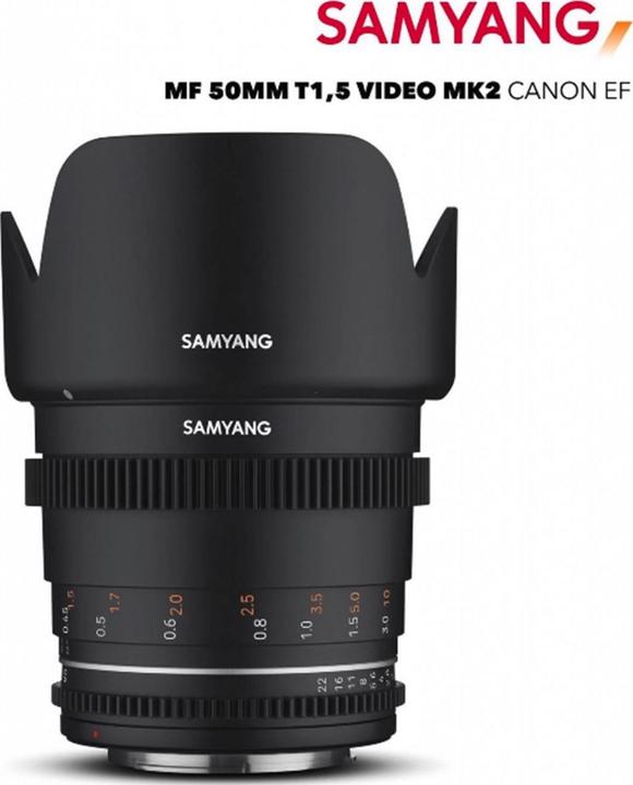 Actual product image Samyang MF 50mm T1.5 VDSLR MK2 Canon EF (Canon EF, full size, APS-C / DX, Micro Four Thirds)