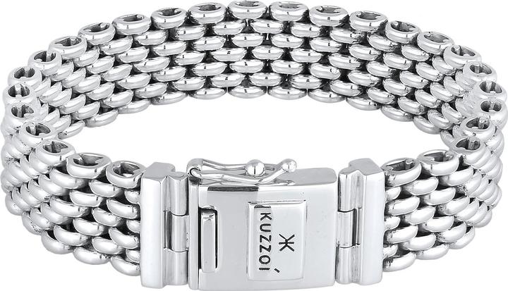 Immagine prodotto Kuzzoi Bracciale Uomo Robusto Chiusura a Scatola Argento 925 (23 cm, Argento 925)