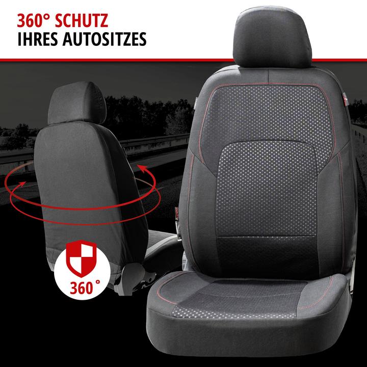 Actual product image Walser Premium Logan car seat covers with zip, ZIPP-IT seat covers, front