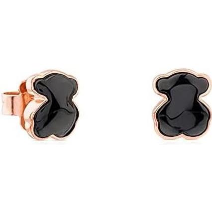 Tous, Ohrringe, Gold-plated teddy bear earrings with onyx Icon Color 815433501