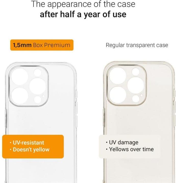 Image du produit OEM Back panel cover BOX PREMIUM 1,5 mm case for IPHONE 14 Pro transprent black (Apple iPhone 14 Pro)