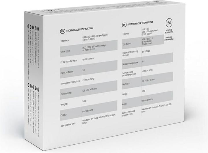 Actual product image Savio 2.5 external HDD/SSD enclosure USB 3.0 transparent AK-66 (2.5")