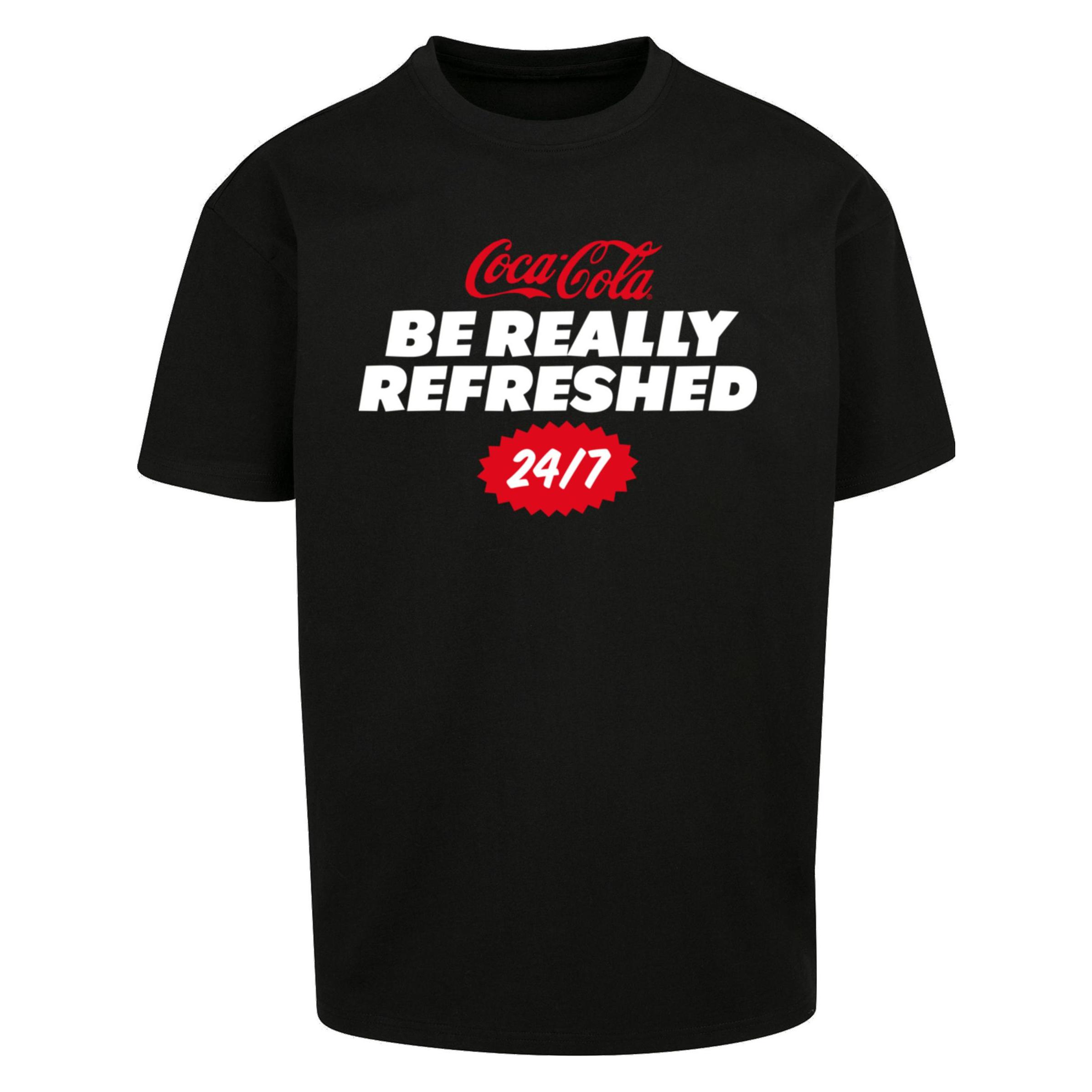 Merchcode, Herren, Shirts, Coca Cola Refreshed Oversize Tee - 174175, Schwarz, (Xl)