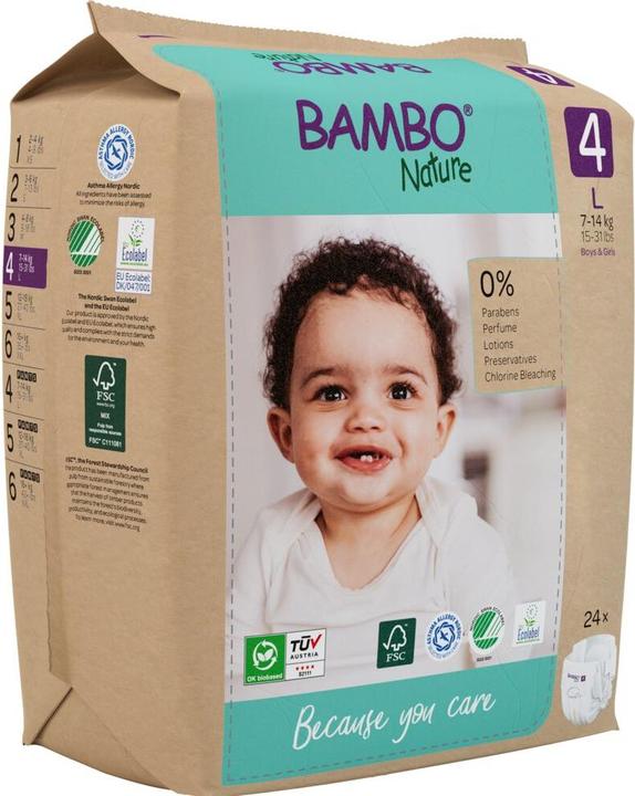 Actual product image Bambo Nature, Gr. 4, 7-14 kg, Papier Verpackung (Size 4, 24 Piece)