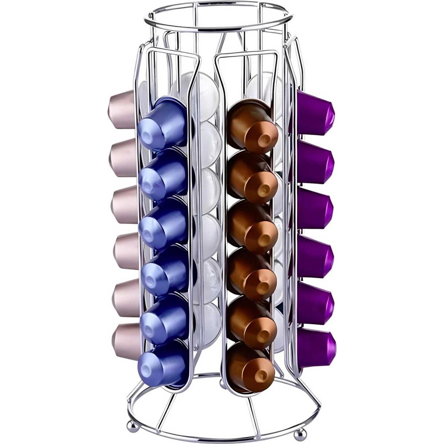Thumbnail - Cheffinger Dispenser für 36 Nespresso-Kapseln Tour Élancé aus Metall, Zubehör Kaffeemaschinen, Grau