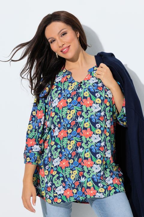 Immagine prodotto Ulla Popken Tunica con design, scollo a tunica e maniche a 3/4 (60)