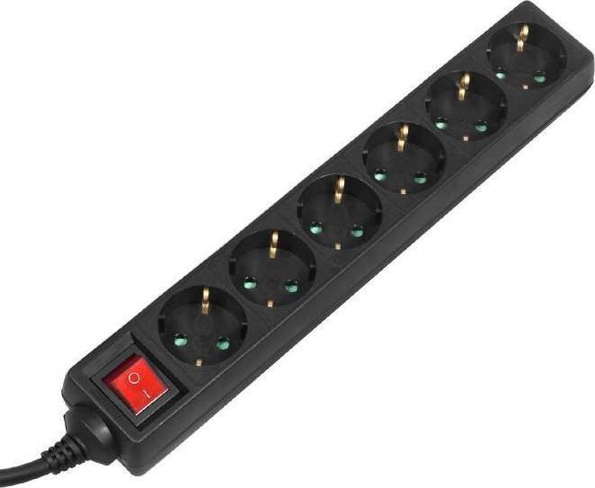 Produktbild Maclean Verlängerungskabel mit 6 Schubladen mit Schalter MCE189G, Länge 1,4 m (6x, CEE 7/3, 1.40 m)