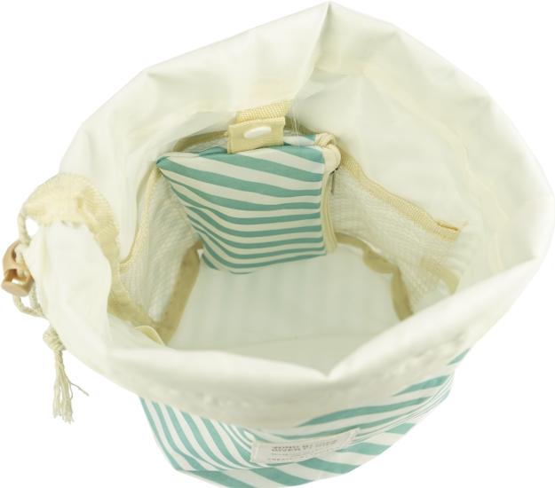 Immagine prodotto Borsa da viaggio Beauty, a righe bianche e turchesi, vuota