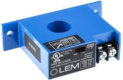 Produktbild LEM AKR Series Current Transformer, 50A Input, 50:1, 4... 20 mA Output, 19mm Bore, 24 V dc, 150 V ac