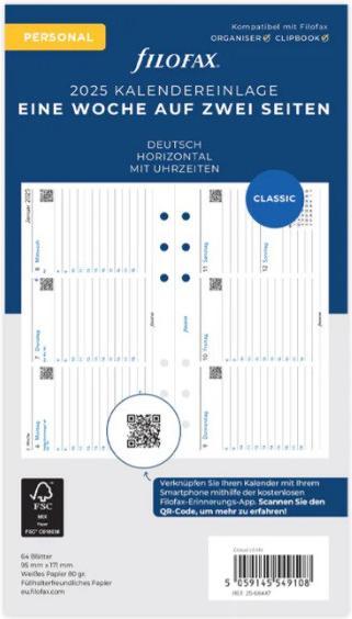 Immagine prodotto Filofax PE-INH.1W/2S.HORIZONTAL (1 settimana / 2 pagine)