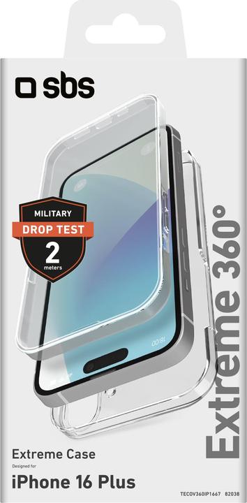 Actual product image SBS Hardcase Extreme 360° (iPhone 16 Plus, Transparent (Apple iPhone 16 Plus)
