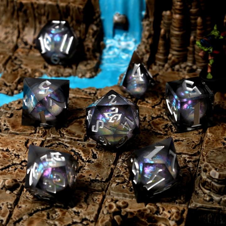 Produktbild Glass Staff Nebula Night Liquid Core RPG Dice Set
