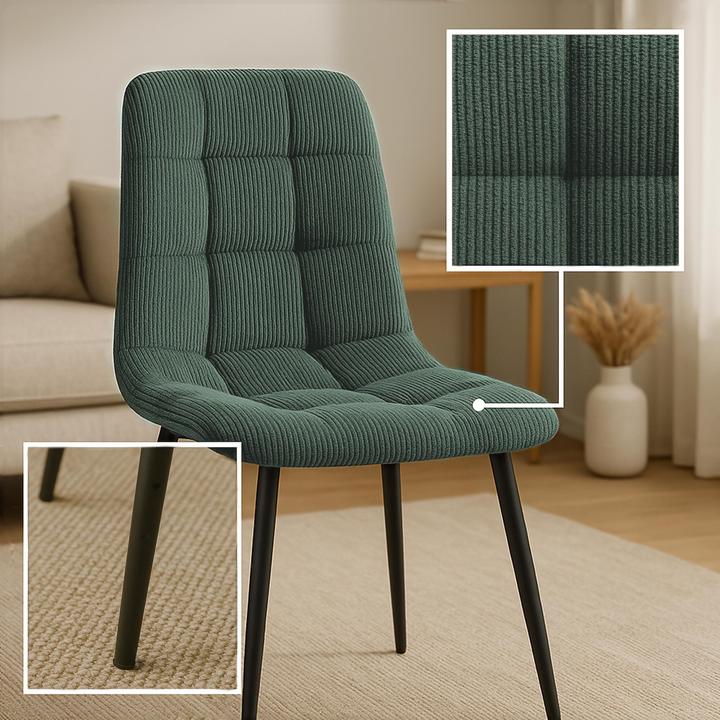 Actual product image CLP 4er Set Esszimmerstuhl Tilde gepolstert mit Rückenlehne bis 150 kg belastbar