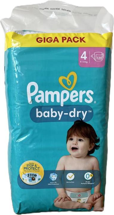Image du produit Pampers Baby Dry (Taille 4, Pack, 120 pcs)