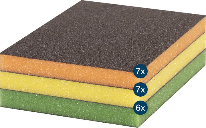 Produktbild Bosch Professional Zubehör EXPERT S473 Standard Pad, 98 x 120 x 13 mm, medium/fein/superfein, 20 Stk. (Fein, Mittel, Superfein)