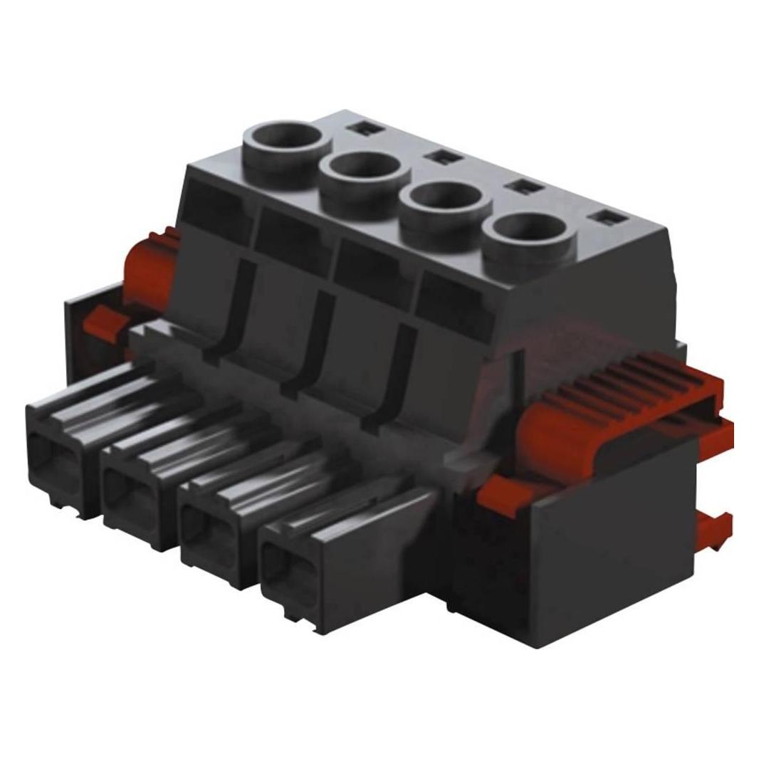 Weidmüller Leiterplattensteckverbinder, Rastflansch, 10.16 mm, Polzahl: 6, Box, Elektronikkabel + Stecker, Schwarz