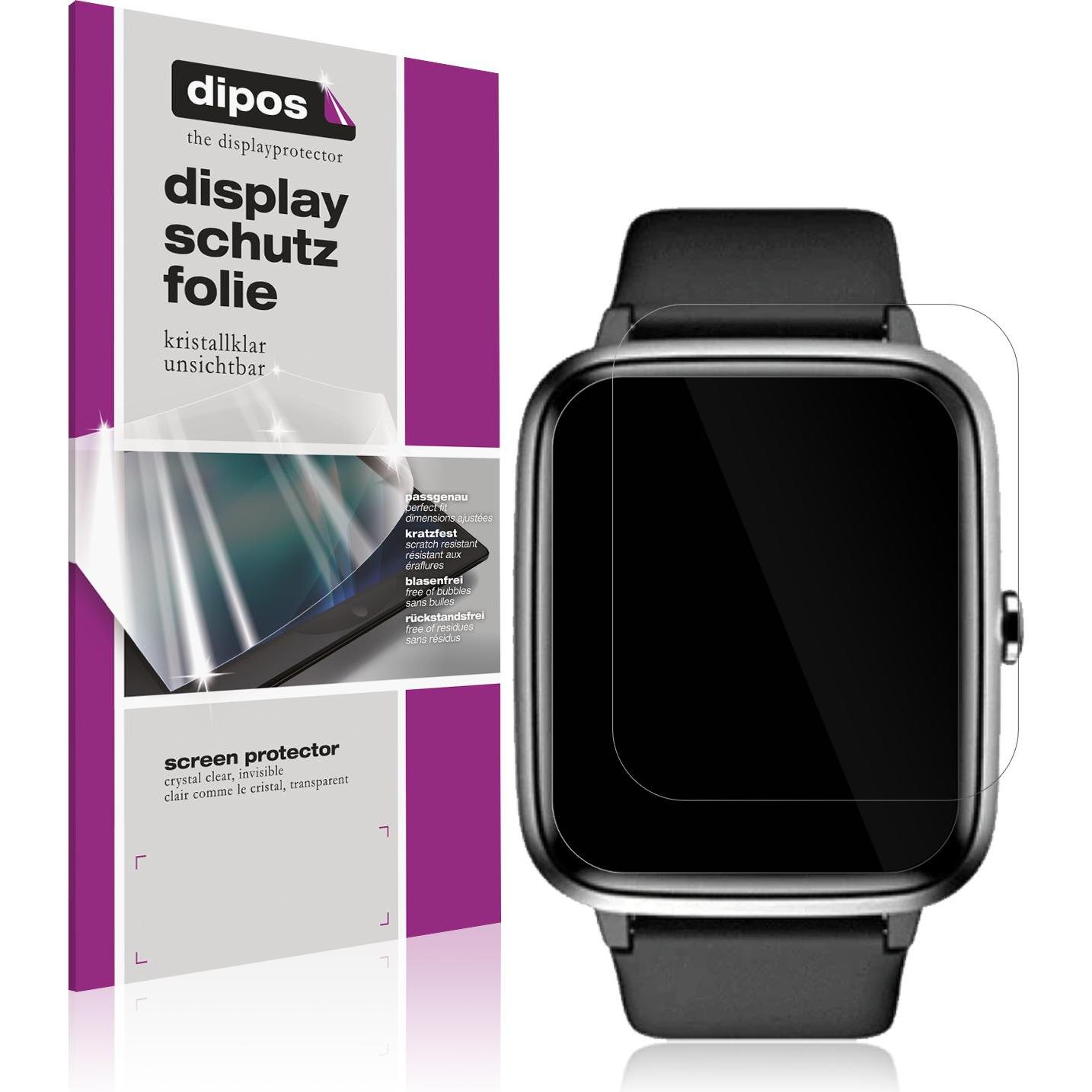 Dipos Displayschutzfolie Crystalclear, Smartwatch Schutzfolie, Transparent