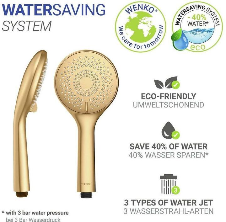 Produktbild Wenko Duschkopf Water Saving (3 Strahlarten, 8 l/min)