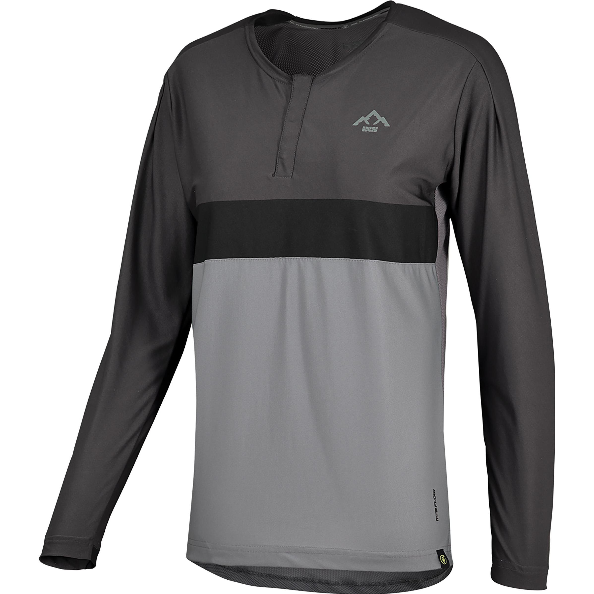 iXS, Damen, Velotrikot, Women"s Flow XTG long Sleeve Henley (36), Grau, Schwarz, 36
