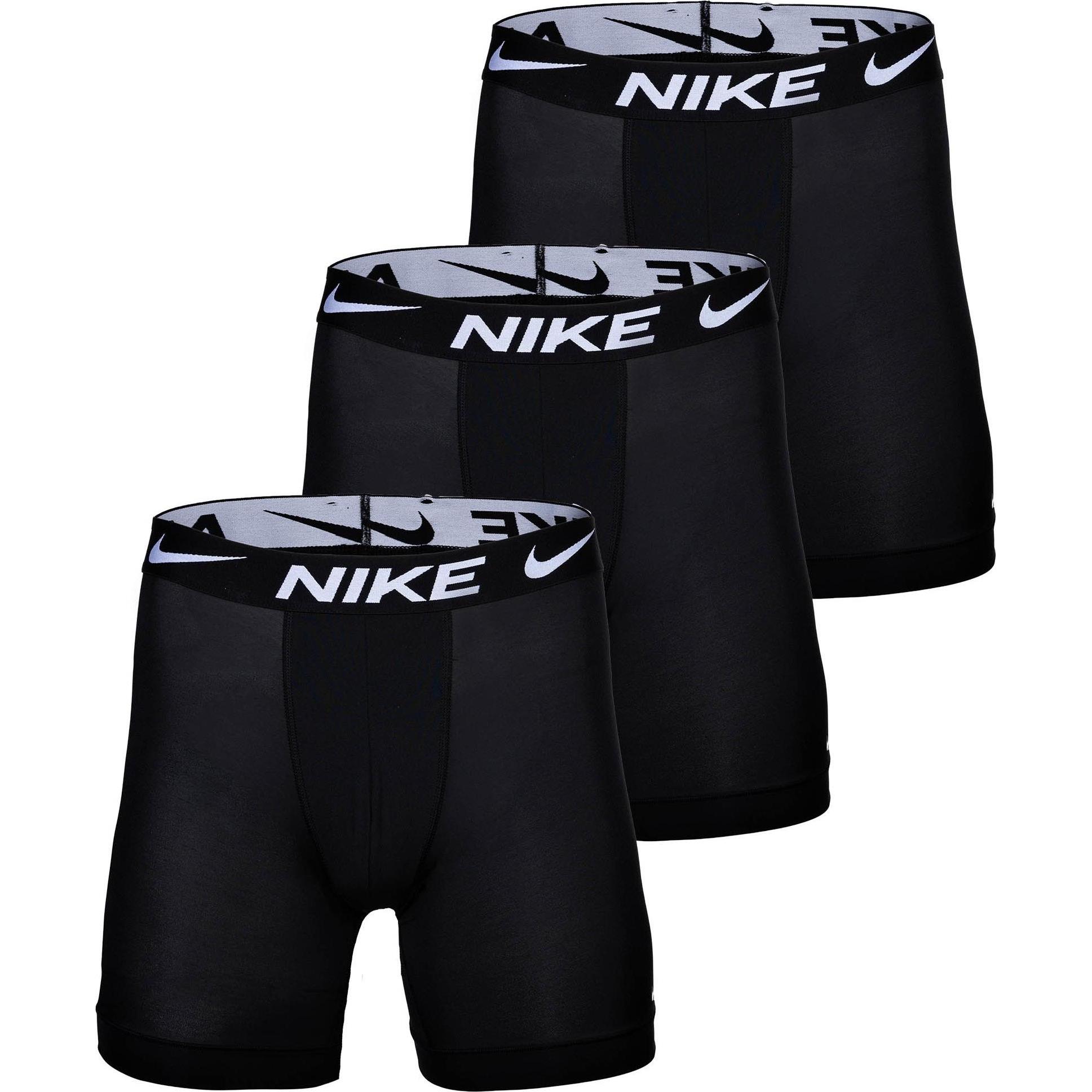 Nike, Herren, Unterhosen, Boxer Brief Long, Schwarz, (L, 3er Pack)