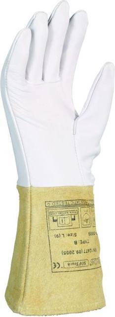 Productafbeelding Weldas Lashandschoenen maat XL (9,5) naturel/oranje EN 388, EN 12477, EN 1149-2 (XL)