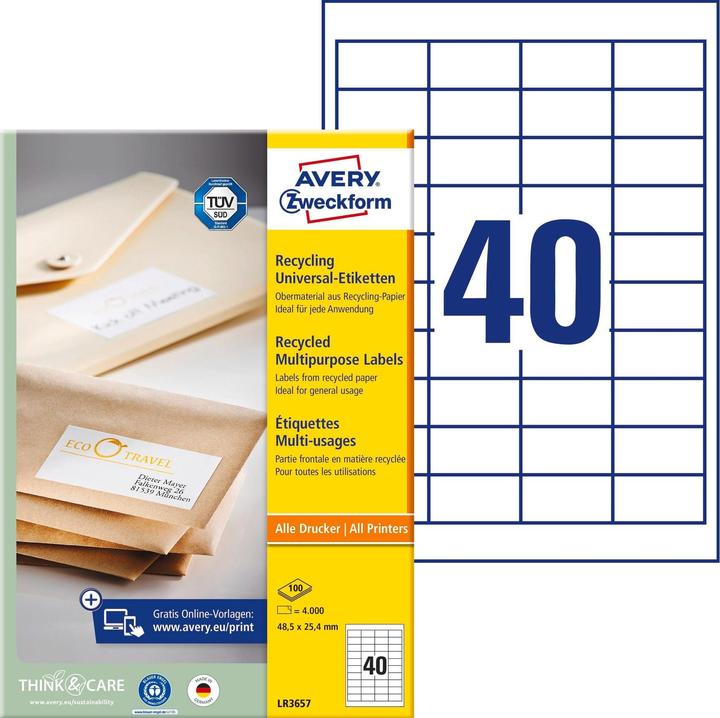 Produktbild Avery Recycling Universal-Etiketten