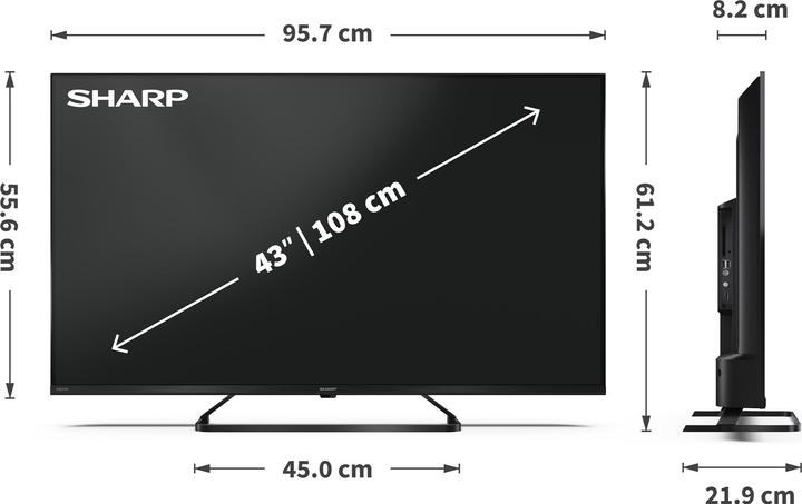 Actual product image Sharp TV (43", QLED, 4K, 2025)