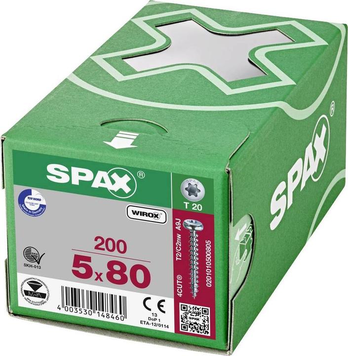 Produktbild Spax Halbrundkopf T-Star Plus T20 Vollgewinde Wirox (200 Schrauben pro Stück)