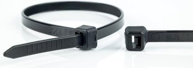 Produktbild WKK Kabelbinder 4.8x370 schwarz Polyamid 6.6 - UV-Stabilisiert (Kunststoffkabelbinder, 370 mm, 100 Stk.)