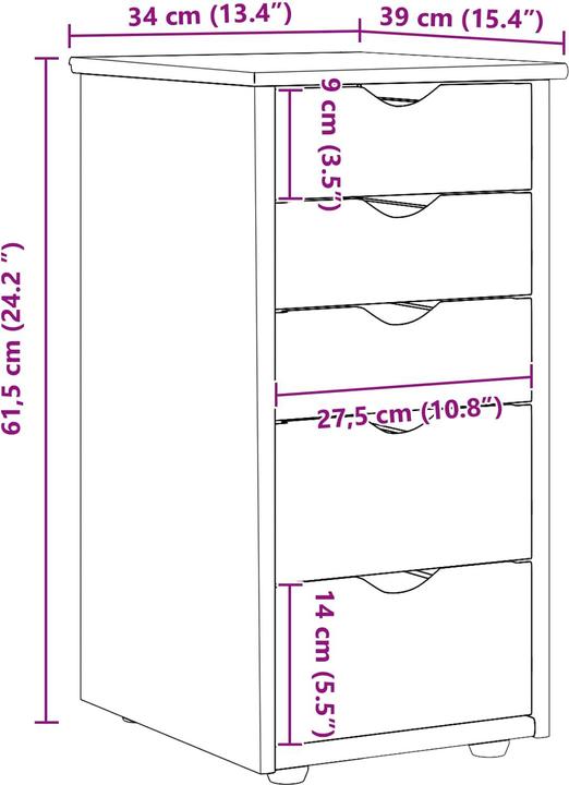Produktbild vidaXL Aufbewahrungsschrank (34 x 39 x 61.50 cm)