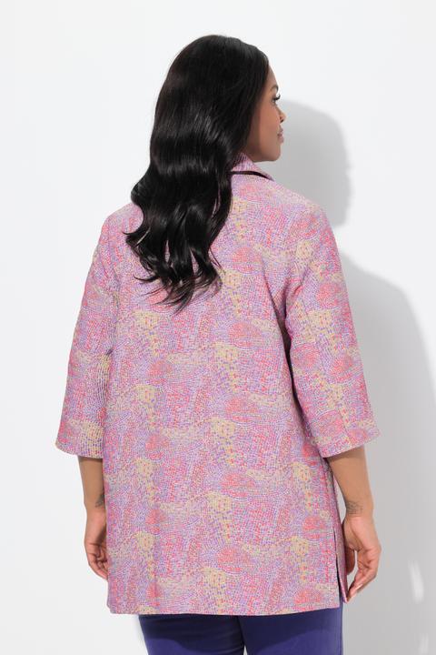 Produktbild Ulla Popken Jacke, Mosaik-Design, Hemdkragen, 3/4-Arm (42)