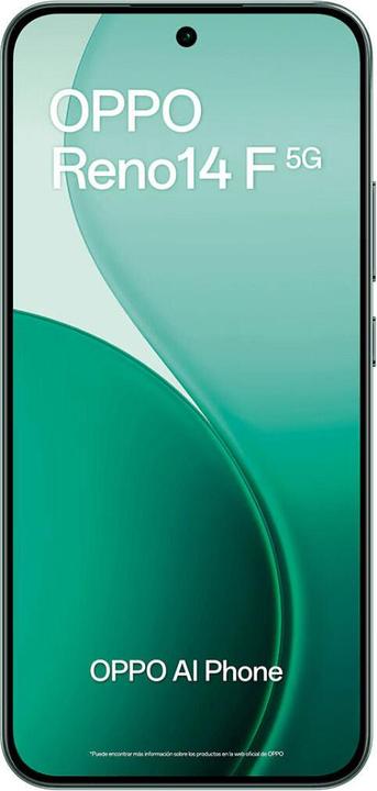 Image du produit OPPO RENO 14 F 5G DS 8+256 TIM GREEN (256 Go, Vert lumineux, 6.57", Double SIM, 5G)
