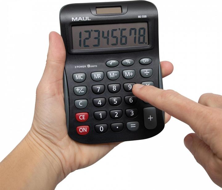 Image du produit Maul Calculatrice de poche MJ550 Junior noire (Cellules solaires, Piles)