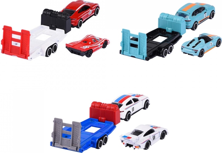 Productafbeelding Majorette Porsche Race Trailer Assortiment 3-soort.