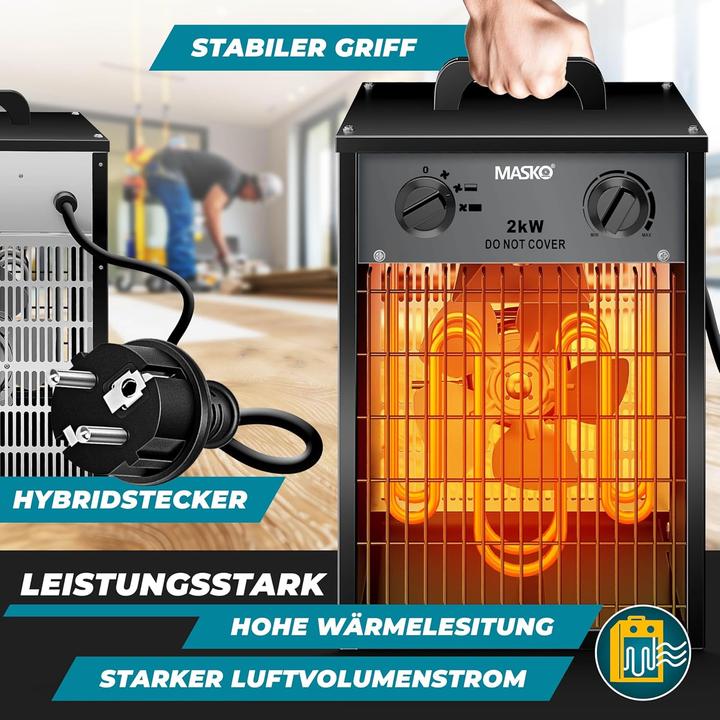 Produktbild Masko Bauheizer mit Thermostat (2000 W)