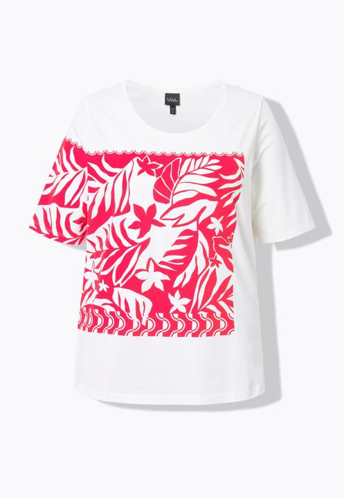 Actual product image Ulla Popken Leaf Print Short Sleeve Tee (60)